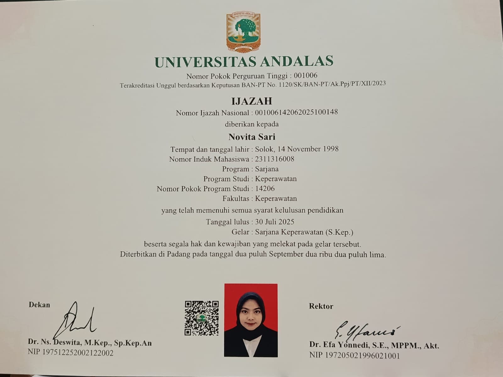 foto ijazah s1